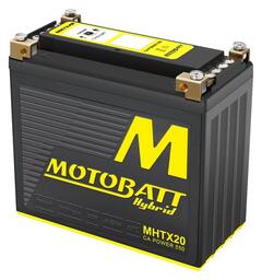 MotoBatt MHTX20 12V Batteri Hybrid 4-Polet, 550CCA, 14HAh, 175x87x155, AGM