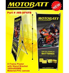 MotoBatt Poster Stand 1600x1600mm, PVC Canvas