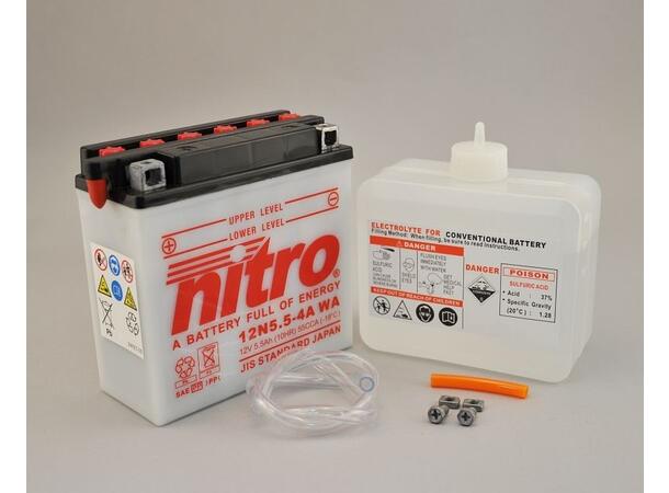 Nitro 12N5.5-4A - 12V ATV/MC/Snøscooter Batteri