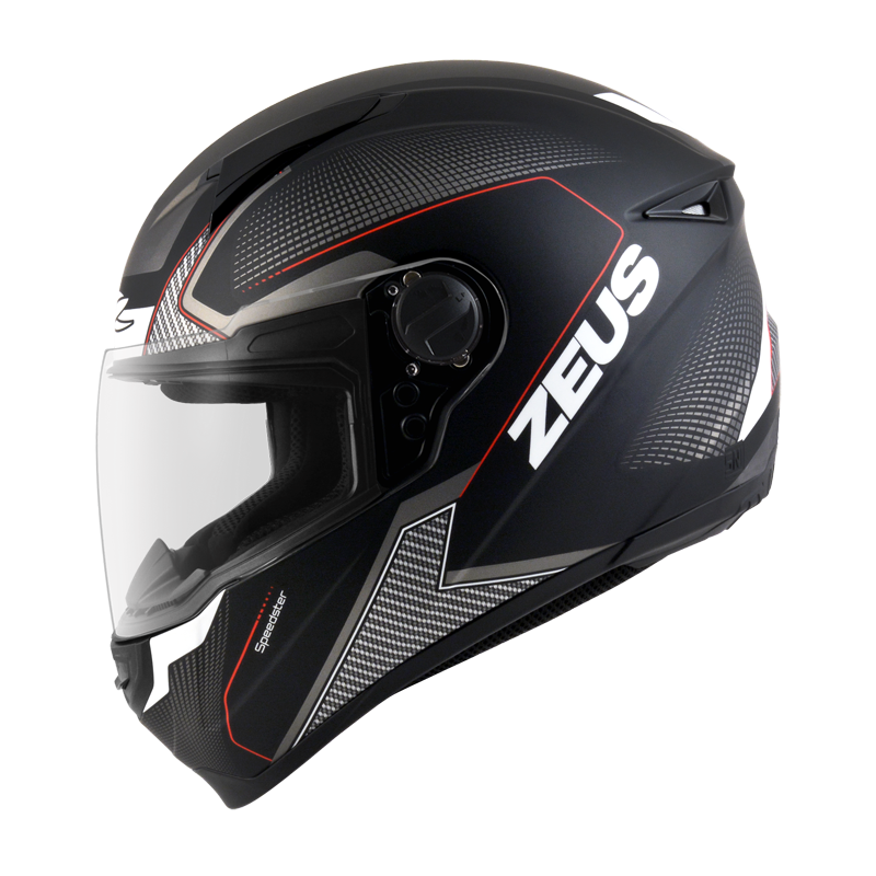 Zeus 811 Moped/MC Hjelm Sort Rød MC/mopedhjelm i polycarbonat Matt