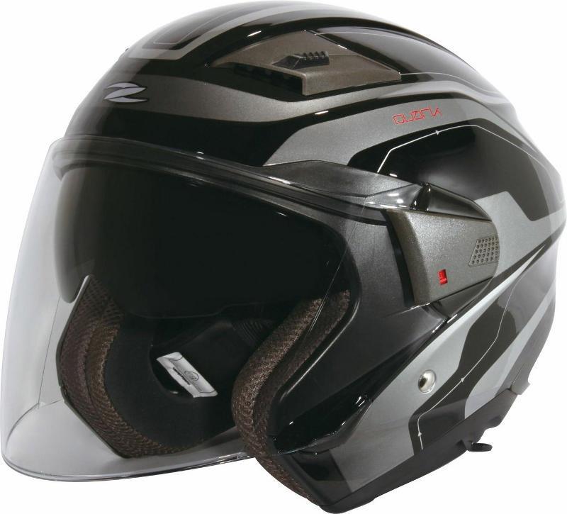 Zeus 611 Hjelm TT2 Sort MC halvhjelm m/solvisir Ruco Scandinavia