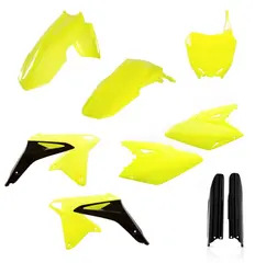 AC Full Kit Plastic RMZ450 08-17 Acerbis, FLuoriserende Gul/Sort