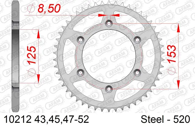 AFAM Bakdrev 520 Stål - Honda CR/CRF/XR CR/CRF/XR 125-650cc 