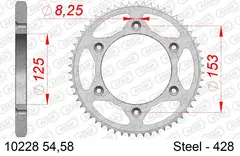 AFAM Bakdrev, Stål #428 - Honda CRM FX125 09-11, XR125L  03-08