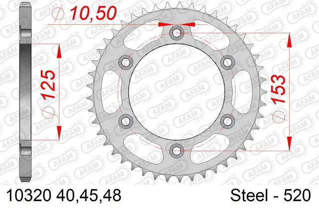 AFAM Bakdrev, Stål #520 - Honda CRF/XR CRF250L/LA/M/RL/RLA, XR250/600/650R/L 