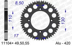 AFAM Bakdrev, Alu #420,SC- Honda CR, 55T CR80 96-02, CR85 05-07