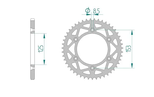 JAX Bakdrev 520/53 Alu. Honda CR+, 53T CR/CRE/CRF/XR 