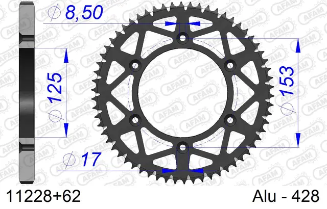 AFAM Bakdrev, Aluminium #428 S/C - Honda CRE FX 125 09-11 