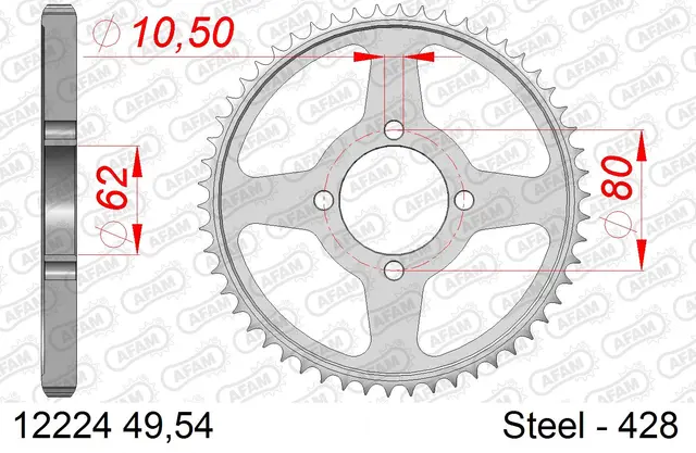AFAM Bakdrev, Stål #428 - Yamaha TT125R TT 125 R LW/E/SW 