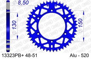 AFAM Bakdrev, Alu#520 SC Bl&#229; - Yamaha TTR230/WR125/250/400/450,YZ125/250/400++