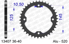 AFAM Bakdrev, Aluminium #520 - Yamaha YFX 450 03-13, YFZ 450R 09->