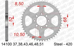 AFAM Bakdrev, Stål #420 - Kawa/Suzuki AE/AR/KLX/AP/DR/DR-Z/GT/LT/RG/RM/RV/TS/+