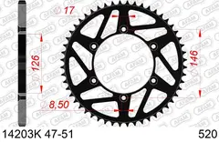 AFAM Bakdrev, Stål Sort 520- Kawa/Suzuki KLX/DR/DR-Z/RM/RM-X/RM-Z/TS
