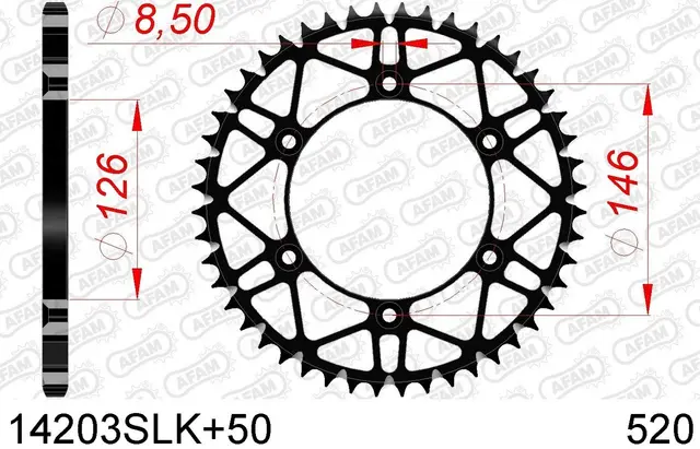 AFAM Bakdrev #520 SLK+ - Kawa/Suzuki RMX450 10-17, RMZ250 13->, RMZ450 08-> 