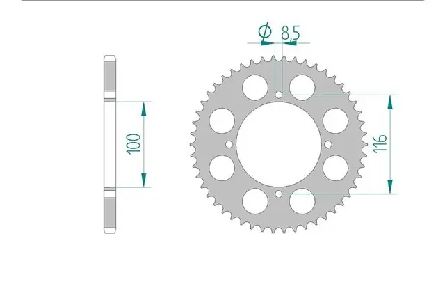 JAX Bakdrev 420/54 Alu.-Kawa/Suzuki, 54T KX80/85,RM100 