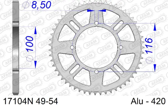 AFAM Bakdrev, Alu #420 S/C, KX/RM KX80, KX85, KX100, RM100 