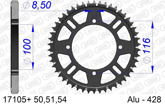 AFAM Bakdrev, Alu #428, SC- Kawa/Suzuki KX80/85/100, RM100 