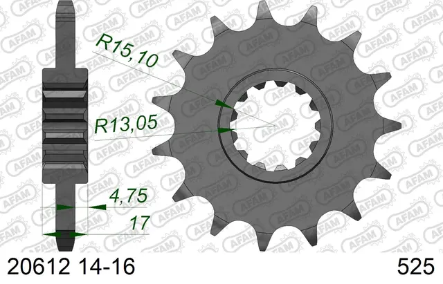 AFAM Framdrev #525- Honda CB/CBF/CBR/CRF 