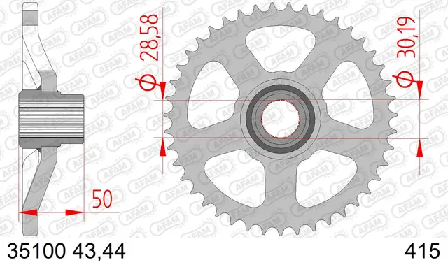 AFAM Bakdrev, Stål #415, 44T 