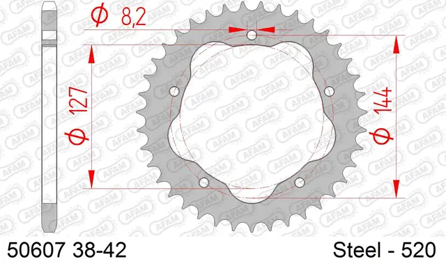 AFAM Bakdrev, Stål #520 - Ducati 