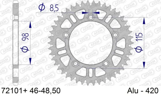 AFAM Bakdrev #420 SC Alu- HQ/KTM, 48T CR/TC65, SX65 