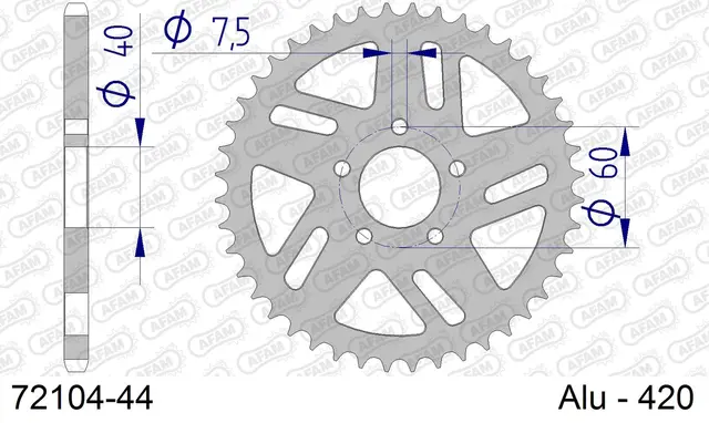 Bakdrev, Aluminium #420 KTM 50 SX 