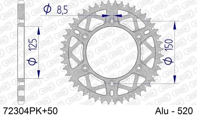 AFAM Bakdrev - Alu, #520 S/C Svart Selvrensende,Svart, GAS-GAS, HU,HQ,KTM 