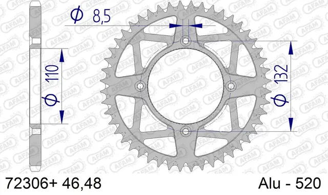 AFAM Bakdrev Alu, SC #520 - KTM Freeride Selvrensende, KTM Freeride 250/350F/R 