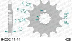 AFAM Framdrev #428 - Beta/HQ/KTM, Evo80, Rev80, RR50, TC85, SX85/105