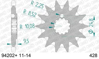 AFAM Framdrev#428 SC - Beta/HQ/KTM Selvrensende, Evo,Rev,RR,TC85,SX85/105