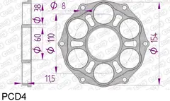 AFAM Drevadapter - Ducati 1199/1299++ Bolter inkludert, påkrevd med AFAM-drev.