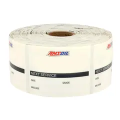AMSOIL Sticker Oljeservice 2.5x1.8'' Rull med 500 stk (For glass)