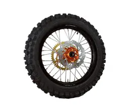 DNA 19x2.15 Bakhjul KTM 250/600 Sort Felg/Oransj Nav