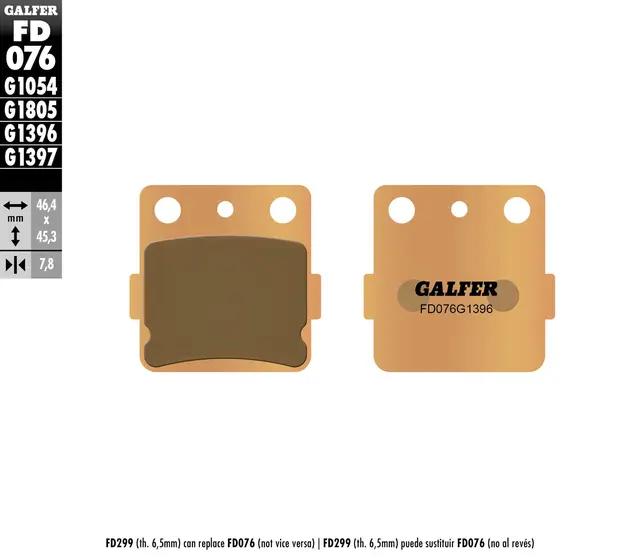 Galfer Bremseklosser, Sinter, Off-Road Kvalitet for off-road/racing-bruk 