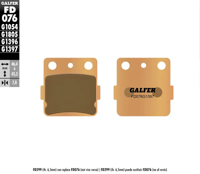 Galfer Bremseklosser, Sinter, Quads Kvalitetsklosser for ATV/UTV 