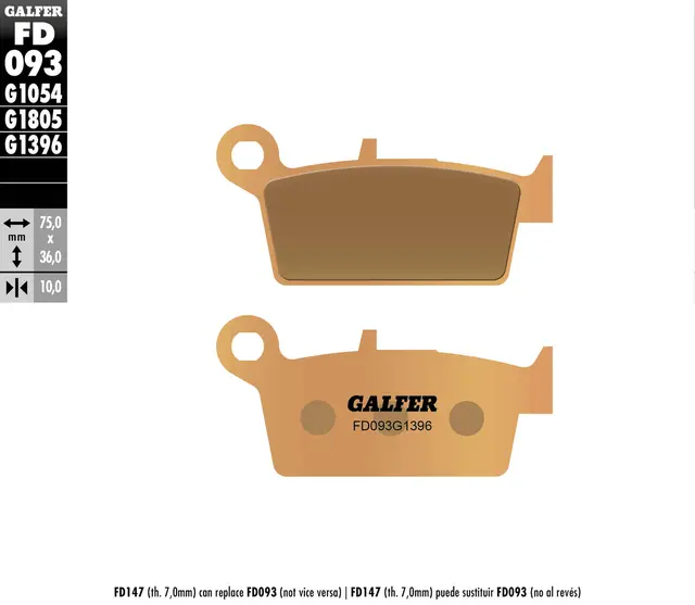 Galfer Bremseklosser, Sinter, Off-Road Kvalitet for off-road/racing-bruk 