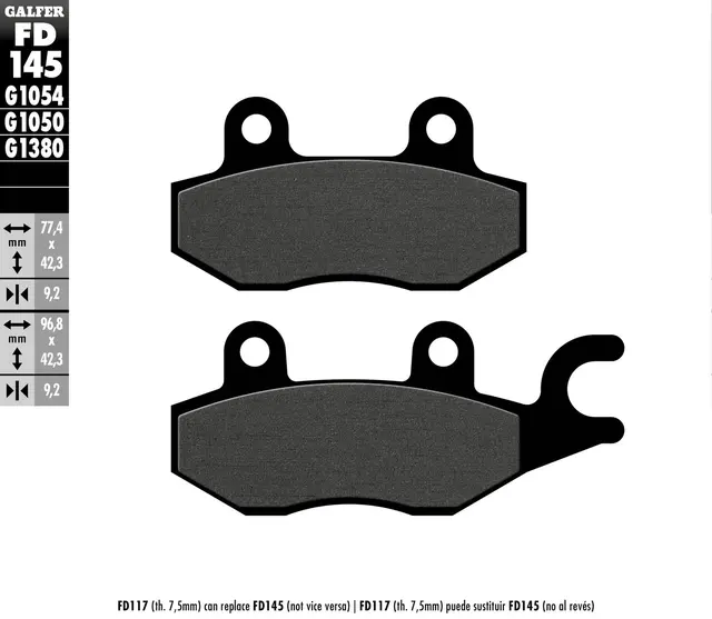Galfer Bremseklosser, Semi-metall Anbefalt for urban/off-Road/Custom 