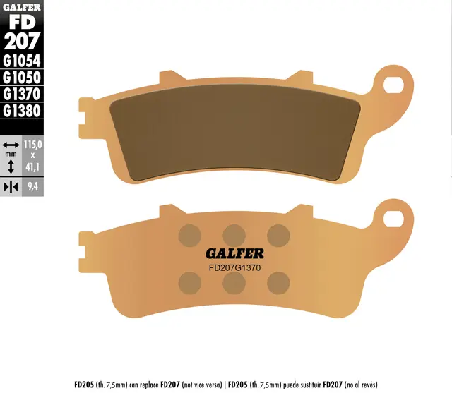 Galfer Bremseklosser, Sinter, Gate Kvalitet for gatesykler og custom 