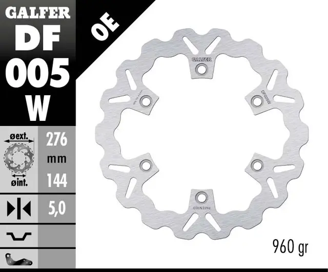 Galfer Bremseskive, Fast, 276x5mm 