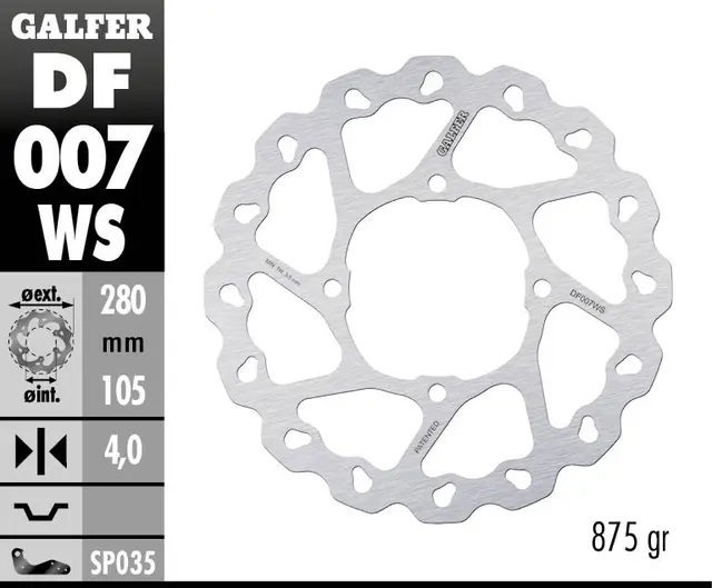 Galfer Bremseskive, Fast Oversize, 280x4mm 