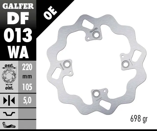 Galfer Bremseskive, Fast, 220x5mm 