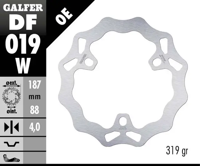 Galfer Bremseskive, Fast, 187x4mm 