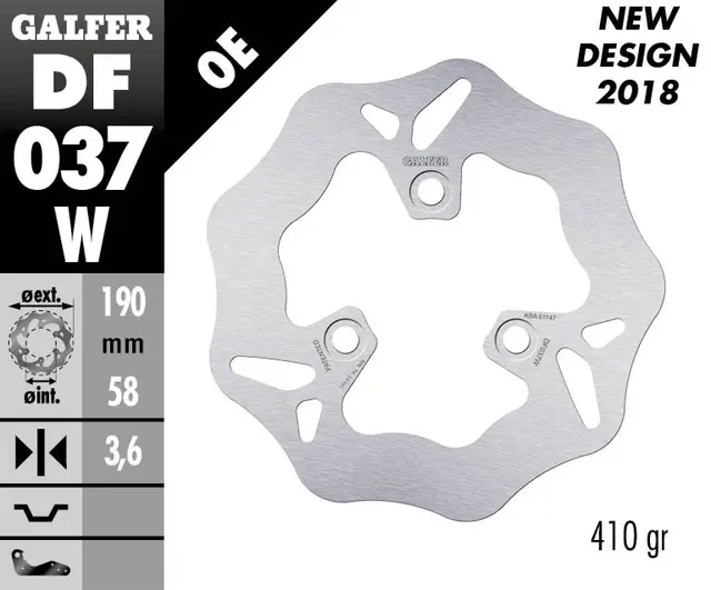 Galfer Bremseskive, Fast, 190x3,6mm 