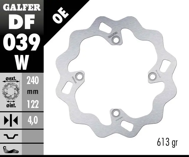Galfer Bremseskive, Fast, 240x4mm 