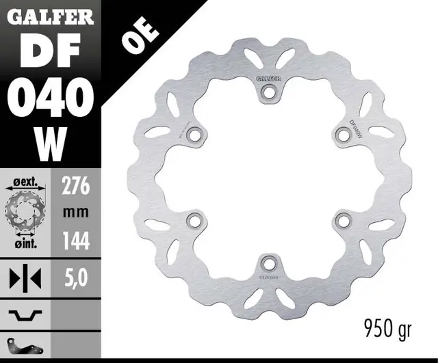 Galfer Bremseskive, Fast, 276x5mm 