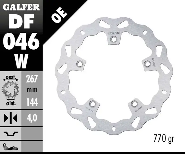 Galfer Bremseskive, Fast, 276x4mm 