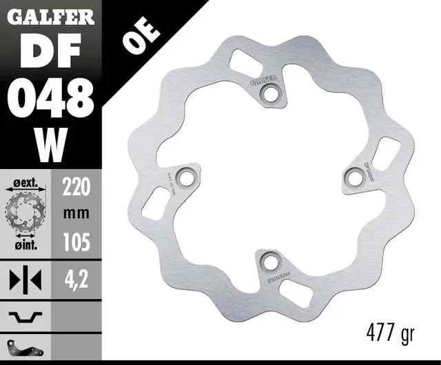 Galfer Bremseskive, Fast, 220x4mm 