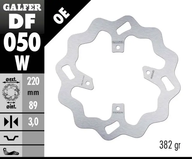 Galfer Bremseskive, Fast, 220x3mm 