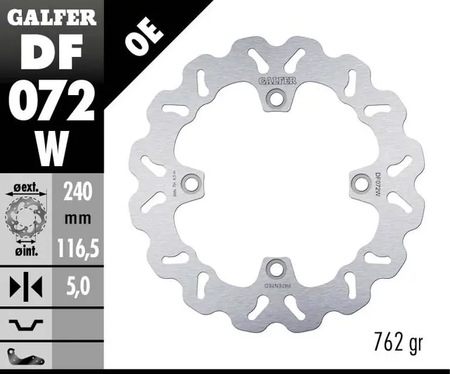 Galfer Bremseskive, Fast, 240x5mm 
