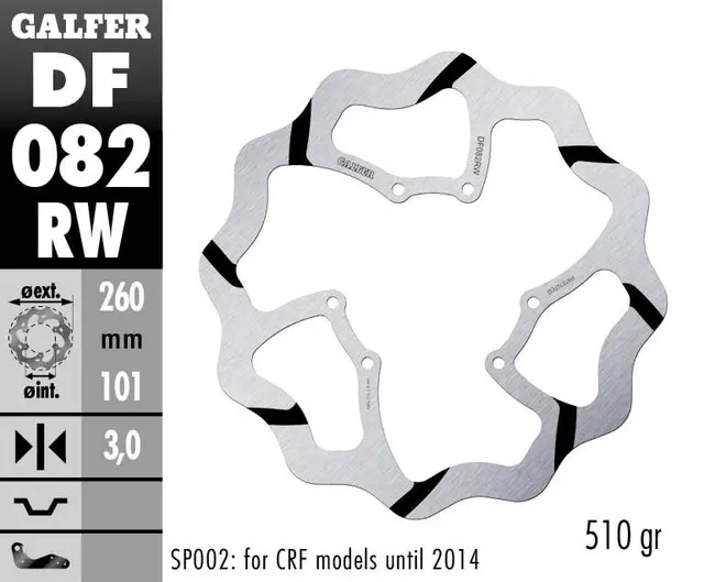 Galfer Bremseskive, Fast Slisset 260x3mm 